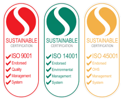 ISO 9001, 14001, and 45001 certified